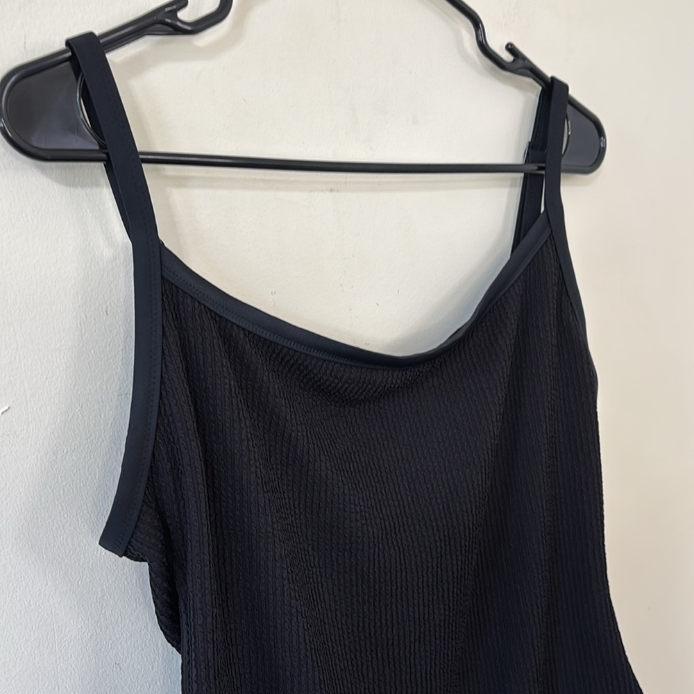 Aerie Crinkle Scoop Full Coverage One Piece Black Bathing Suit Size XL - Picture 5 of 12